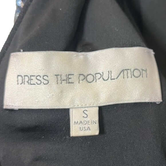 Dress the Population Lola Bodycon Dress Long Sleeve Sequin Mini Women’s Size S - Picture 7 of 9